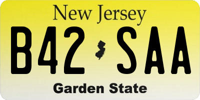 NJ license plate B42SAA