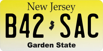 NJ license plate B42SAC