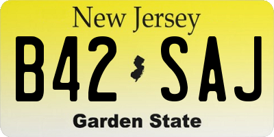 NJ license plate B42SAJ
