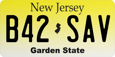 NJ license plate B42SAV