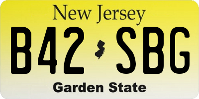 NJ license plate B42SBG