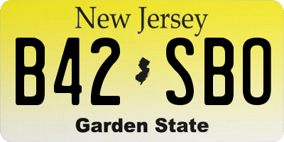 NJ license plate B42SBO