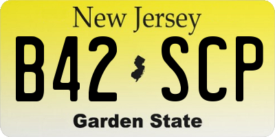 NJ license plate B42SCP