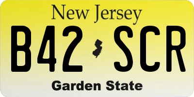 NJ license plate B42SCR
