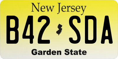 NJ license plate B42SDA