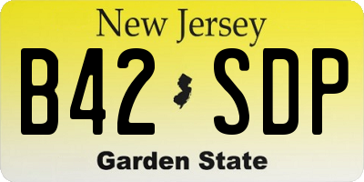 NJ license plate B42SDP