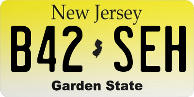 NJ license plate B42SEH