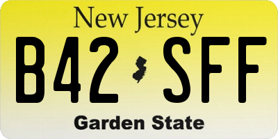 NJ license plate B42SFF