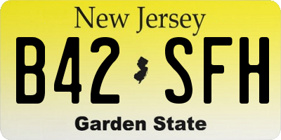NJ license plate B42SFH
