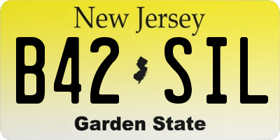 NJ license plate B42SIL