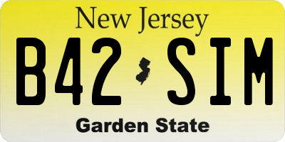 NJ license plate B42SIM