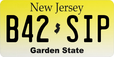 NJ license plate B42SIP