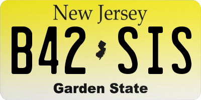 NJ license plate B42SIS