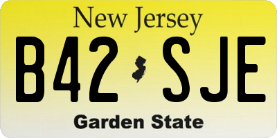 NJ license plate B42SJE