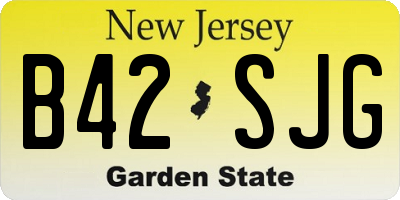 NJ license plate B42SJG