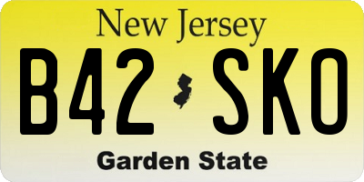NJ license plate B42SKO