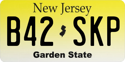 NJ license plate B42SKP