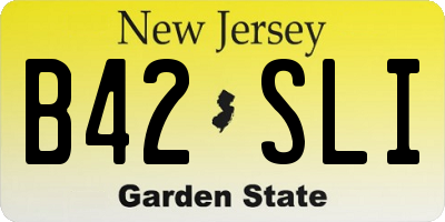 NJ license plate B42SLI