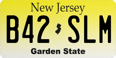 NJ license plate B42SLM