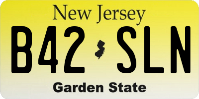 NJ license plate B42SLN