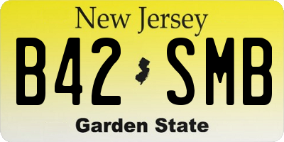 NJ license plate B42SMB