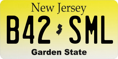 NJ license plate B42SML