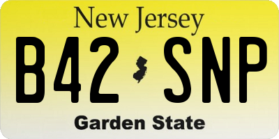 NJ license plate B42SNP