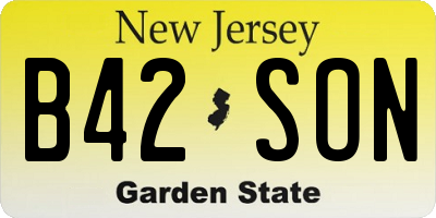NJ license plate B42SON