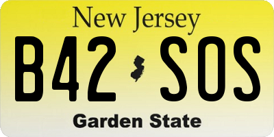 NJ license plate B42SOS
