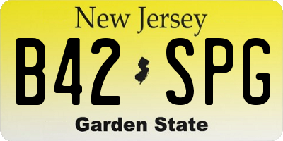 NJ license plate B42SPG