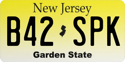 NJ license plate B42SPK