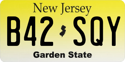 NJ license plate B42SQY