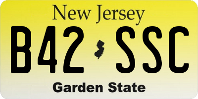 NJ license plate B42SSC