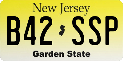 NJ license plate B42SSP