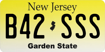 NJ license plate B42SSS