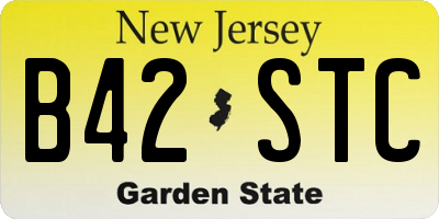 NJ license plate B42STC