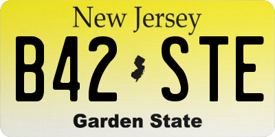 NJ license plate B42STE