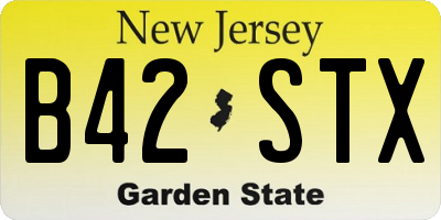 NJ license plate B42STX