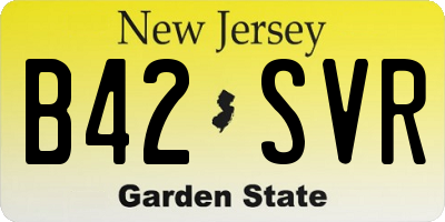 NJ license plate B42SVR