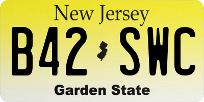 NJ license plate B42SWC