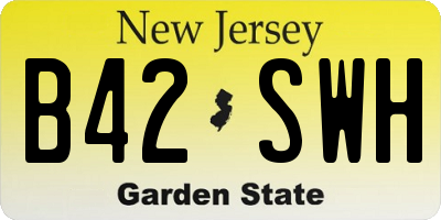 NJ license plate B42SWH