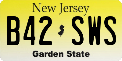 NJ license plate B42SWS