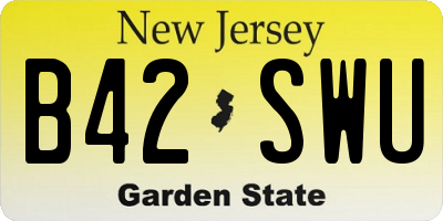 NJ license plate B42SWU