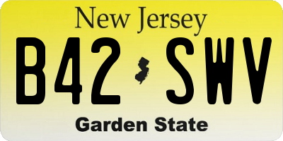 NJ license plate B42SWV