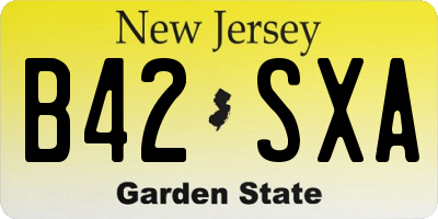 NJ license plate B42SXA