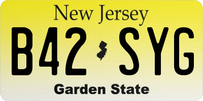 NJ license plate B42SYG