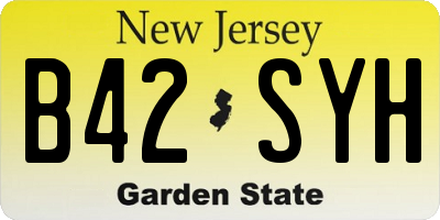 NJ license plate B42SYH