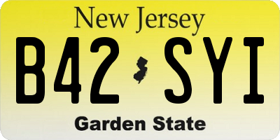 NJ license plate B42SYI