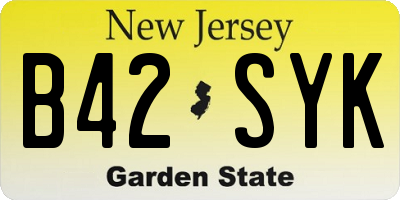 NJ license plate B42SYK