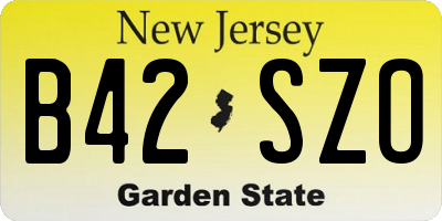 NJ license plate B42SZO
